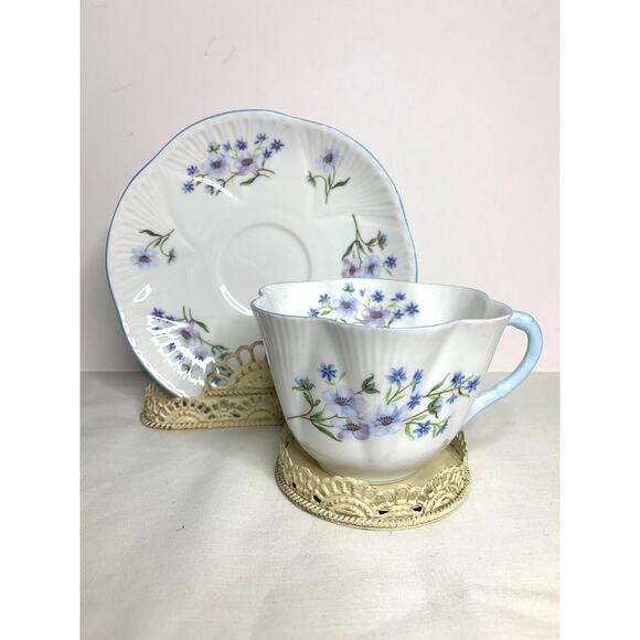 SHELLEY “Blue Rock” Dainty Teacup and Saucer Set 13591 - Picture 2 of 6